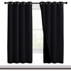 image:imageNICETOWN HighEnd Thermal Curtains Full Blackout Curtains 72 Inches Long for Dining Room Soundproof Window Treatment Drapes for Hall Room Black 46 Wide Per Panel Set of 2 Panels