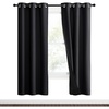 image:imageNICETOWN HighEnd Thermal Kitchen Curtains Black 37 Wide Per Panel Set of 2 Panels Full Blackout Curtains 70 Inches Long for Dining Room Soundproof Window Treatment Drapes for Hall Room