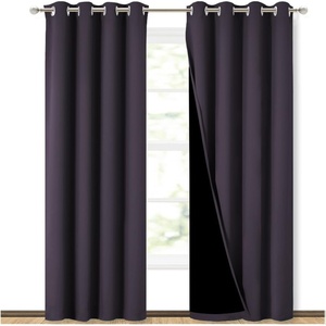 image:imageNICETOWN 100 Blackout Curtains 84 Long Greyish Purple 52 Wide Pair of Energy Smart amp Noise Blocking Out Drapes for Baby Room Window Thermal Insulated Guest Room Lined Window Dressing