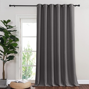 image:imageNICETOWN Blackout 102 inch Curtains for Sliding Glass Door Grommet Thermal Insulated Room Darkening Window Treatment Sound Reducing Drapes for Room Divider Gray W80 x L102 1 Panel