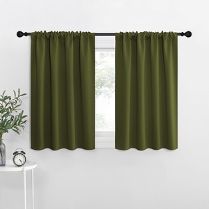 image:imageNICETOWN RV Blackout Curtains for Camper Windows Olive 34 x 36 Set of 2 Kitchen Curtains Short Blackout Drapes Thermal Insulated Rod Pocket Window Treatment Draperies for Nursery