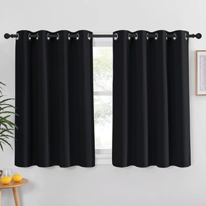 image:imageNICETOWN Window Curtain Blackout Blinds  Black Energy Saving Blackout Drapery for BedroomLiving Room 1 Panel 52 inches Wide by 45 inches Long