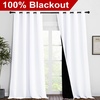image:imageNICETOWN White 100 Blackout Curtains for Windows Super HeavyDuty Black Lined Total Darkness Drapes for Bedroom Privacy Assured Window Treatment for Patio Pack of 2 55 inches W x 102 inches L