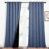 image:imageNICETOWN 100 Blackout Curtains 95 inches Long Pair of Energy Smart amp Noise Blocking Out Drapes for Baby Room Window Thermal Insulated Guest Room Lined Window Dressing Stone Blue 62 inches Wide