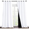 image:imageNICETOWN White 100 Blackout Curtains for Windows Super HeavyDuty Black Lined Total Darkness Drapes for Bedroom Privacy Assured Window Treatment for Patio Pack of 2 55 inches W x 102 inches L