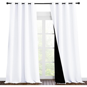 image:imageNICETOWN White 100 Blackout Curtains for Windows Super HeavyDuty Black Lined Total Darkness Drapes for Bedroom Privacy Assured Window Treatment for Patio Pack of 2 55 inches W x 102 inches L
