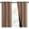 image:imageNICETOWN 100 Blackout Curtains Thermal Noise Reduction and Privacy Curtains for Patio Door Black Lined Blackout Drapes with Grommet Top Cappuccino 1 Pair W37 x L40