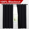image:imageNICETOWN 100 Blackout Curtains with Black Liners Thermal Insulated Full Blackout 2Layer Lined Drapes Energy Efficiency Window Draperies for Bedroom Black 2 Panels 55inch W by 68inch L