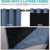 image:imageNICETOWN 100 Blackout Curtains with Black Liners Thermal Insulated Full Blackout 2Layer Lined Drapes Energy Efficiency Window Draperies for Boys Room Stone Blue 2 Panels 52inch by 54inch