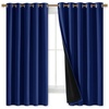 image:imageNICETOWN 100 Blackout Lined Curtains Royal Blue 1 Pair 70 Width x 63 Length Each Panel 2 Thick Layers Completely Blackout Window Treatment Thermal Insulated Drapes for KitchenBedroom