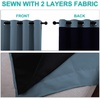 image:imageNICETOWN 100 Blackout Lined Curtains Smoky Blue 1 Pair 62 Width x 63 Length Each Panel 2 Thick Layers Completely Blackout Window Treatment Thermal Insulated Drapes for KitchenBedroom