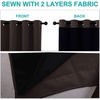 image:imageNICETOWN 100 Blackout Short Curtains with Black Liners 2 Panels 37 W by 50 L Toffee Brown Solid Thermal Insulated Full Blackout 2Layer Lined Drapes Energy Efficiency Window Drapes for Bedroom
