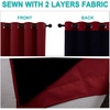 image:imageNICETOWN 100 Blackout Short Curtains with Black Liners 2 Panels 37 W by 63 L Burgundy Red Solid Thermal Insulated Full Blackout 2Layer Lined Drapes Energy Efficiency Window Drapes for Bedroom