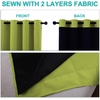 image:imageNICETOWN 100 Blackout Short Curtains with Black Liners 2 Panels 37 W by 63 L Fresh Green Solid Thermal Insulated Full Blackout 2Layer Lined Drapes Energy Efficiency Window Drapes for Bedroom