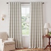 image:imageNICETOWN 100 Blackout Taupe Plaid Valances Taupe W26xL18 2 Panels  Rod Pocket amp Back Tab Kitchen Curtains Brighton Windowpane Pattern for CafeForest Green