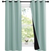 image:imageNICETOWN Aqua Blue 100 Blackout Lined Curtains 2 Thick Layers Narrow Wide Window Treatment Panels Thermal Insulated Drapes for Kitchen Small Window 1 Pair 37 Width x 63 Length Each Panel