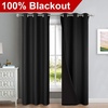 image:imageNICETOWN Black Blackout Curtains for Dining Room 42 w x 84 L 2 Panels  HighEnd Thermal Full Room Darkening Curtains Soundproof Window Treatment Drapes for Hall Room Light Blocking Home Decor