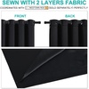 image:imageNICETOWN Black Full Blackout Curtains for Dining Room 52W x 84L 2 Panels  Soundproof Thermal Insulated Drapes Noise Reducing Light Blocking Room Darkening Decor for Hall Room Window Treatments
