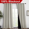 image:imageNICETOWN Full Shading Curtains for Windows Super HeavyDuty Black Lined Blackout Curtains for Bedroom Privacy Assured Window Treatment Natural Pack of 2 55 inches W x 102 inches L