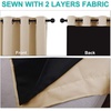 image:imageNICETOWN Living Room Completely Shaded Draperies Privacy Protection amp Noise Reducing Black Lined Insulated Window Treatment Curtain Panels for Patio Door Set of 2 Pcs W46 x L72 Biscotti Beige
