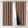 image:imageNICETOWN Total Blackout Panels for Nursery Super Soft Heavy Duty and Thick Window Treatment Curtains 63 inches Long with Black Lined for Basement 1 Pair Cappuccino 70 inches Wide Each Panel