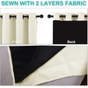 image:imageNICETOWN Warm Curtains for Winter Bedroom Full Blackout Curtain Panels Great Job for Blocking Light Complete Blackout Draperies with Black Liner for Night Shift Beige Set of 2 46 by 54inch