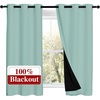 image:imageNICETOWN 100 Blackout Curtains 54 inches Long DoubleDeck Completely Blackout Window Treatment Thermal Insulated Lined Drapes for Small Window Aqua Blue 1 Pair 42 inches Width Each Panel