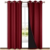 image:imageNICETOWN 100 Blackout Curtains with Black Liner Backing Thermal Insulated Curtains for Living Room Home Decoration Burgundy Red 42 inches Wide x 84 inches Long Per Panel Set of 2 Panels