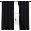 image:imageNICETOWN 100 Blackout Curtains with Black Liners Thermal Insulated Full Blackout 2Layer Lined Drapes Energy Efficiency Window Draperies for Bedroom Black 2 Panels 55inch W by 68inch L