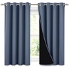 image:imageNICETOWN 100 Blackout Curtains with Black Liners Thermal Insulated Full Blackout 2Layer Lined Drapes Energy Efficiency Window Draperies for Boys Room Stone Blue 2 Panels 52inch by 54inch