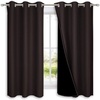 image:imageNICETOWN 100 Blackout Short Curtains with Black Liners 2 Panels 37 W by 50 L Toffee Brown Solid Thermal Insulated Full Blackout 2Layer Lined Drapes Energy Efficiency Window Drapes for Bedroom