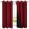 image:imageNICETOWN 100 Blackout Short Curtains with Black Liners 2 Panels 37 W by 63 L Burgundy Red Solid Thermal Insulated Full Blackout 2Layer Lined Drapes Energy Efficiency Window Drapes for Bedroom