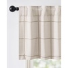 image:imageNICETOWN 100 Blackout Taupe Plaid Valances Taupe W26xL18 2 Panels  Rod Pocket amp Back Tab Kitchen Curtains Brighton Windowpane Pattern for CafeTaupe