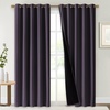 image:imageNICETOWN 100 Blackout Window Curtain Panels Greyish Purple 2 Pieces 70 Wide Each Panel Cold and Full Light Blocking Drapes with Black Liner for Nursery 84 Drop Thermal Insulated Draperies