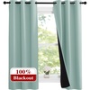 image:imageNICETOWN Aqua Blue 100 Blackout Lined Curtains 2 Thick Layers Narrow Wide Window Treatment Panels Thermal Insulated Drapes for Kitchen Small Window 1 Pair 37 Width x 63 Length Each Panel