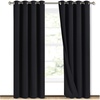 image:imageNICETOWN Black Full Blackout Curtains for Dining Room 52W x 84L 2 Panels  Soundproof Thermal Insulated Drapes Noise Reducing Light Blocking Room Darkening Decor for Hall Room Window Treatments