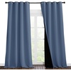 image:imageNICETOWN Cold Reducing Curtains 100 Sun Blocking Curtains Sound Proof Drapes with Black Backing Full Light Blocking Panels for Patio Sliding Door Stone Blue 1 Pair 55 inches x 102 inches
