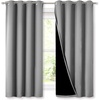 image:imageNICETOWN Extra Long Truly Blackout Drapes for Hall and Villa 46inch Width Each Panel 45inch Length Silver Grey 2 Pieces 100 Blackout Window Curtains with Black Lined for Night Shift Worker