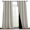 image:imageNICETOWN Full Shading Curtains for Windows Super HeavyDuty Black Lined Blackout Curtains for Bedroom Privacy Assured Window Treatment Natural Pack of 2 55 inches W x 102 inches L
