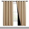 image:imageNICETOWN Living Room Completely Shaded Draperies Privacy Protection amp Noise Reducing Black Lined Insulated Window Treatment Curtain Panels for Patio Door Set of 2 Pcs W46 x L72 Biscotti Beige