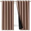 image:imageNICETOWN Total Blackout Panels for Nursery Super Soft Heavy Duty and Thick Window Treatment Curtains 63 inches Long with Black Lined for Basement 1 Pair Cappuccino 70 inches Wide Each Panel