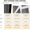 image:imageNICETOWN 100 Blackout French Door Curtains Privacy Thermal Insulated Tie Up Shade Tricia Window Drapes Front Door Curtain for Kitchen Living Room W26 x L72 inch Long Light Green 1 PanelGrey