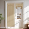 image:imageNICETOWN 100 Blackout French Door Curtains Privacy Thermal Insulated Tie Up Shade Tricia Window Drapes Front Door Curtain for Kitchen Living Room W26 x L72 inch Long Light Green 1 PanelBiscotti Beige