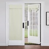 image:imageNICETOWN 100 Blackout French Door Curtains Privacy Thermal Insulated Tie Up Shade Tricia Window Drapes Front Door Curtain for Kitchen Living Room W26 x L72 inch Long Light Green 1 PanelLight Beige