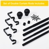 image:imageNICETOWN Adjustable Curtain Rods 2Pack 2848 Inch Matte Black Copper Rods with Decorative Finials for Windows Heavy Duty Short Window Drapery Poles for Indoor Outdoor Patio BedroomMatte Black