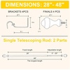 image:imageNICETOWN Adjustable Curtain Rods 2Pack 2848 Inch Matte Black Copper Rods with Decorative Finials for Windows Heavy Duty Short Window Drapery Poles for Indoor Outdoor Patio BedroomMatte Black Copper