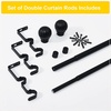 image:imageNICETOWN Adjustable Curtain Rods 2Pack 2848 Inch Matte Black Copper Rods with Decorative Finials for Windows Heavy Duty Short Window Drapery Poles for Indoor Outdoor Patio BedroomMatte Black