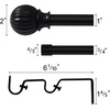 image:imageNICETOWN Adjustable Curtain Rods 2Pack 2848 Inch Matte Black Copper Rods with Decorative Finials for Windows Heavy Duty Short Window Drapery Poles for Indoor Outdoor Patio BedroomMatte Black
