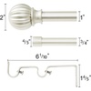 image:imageNICETOWN Adjustable Curtain Rods 2Pack 2848 Inch Matte Black Copper Rods with Decorative Finials for Windows Heavy Duty Short Window Drapery Poles for Indoor Outdoor Patio BedroomSatin Nickel