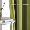 image:imageNICETOWN Bedroom Room Darkening Curtains and Drapes  Energy Smart Thermal Insulated Solid Grommet Room Darkening Draperies for Living Room 2 Panels 66 inches x 72 inches Fresh Green